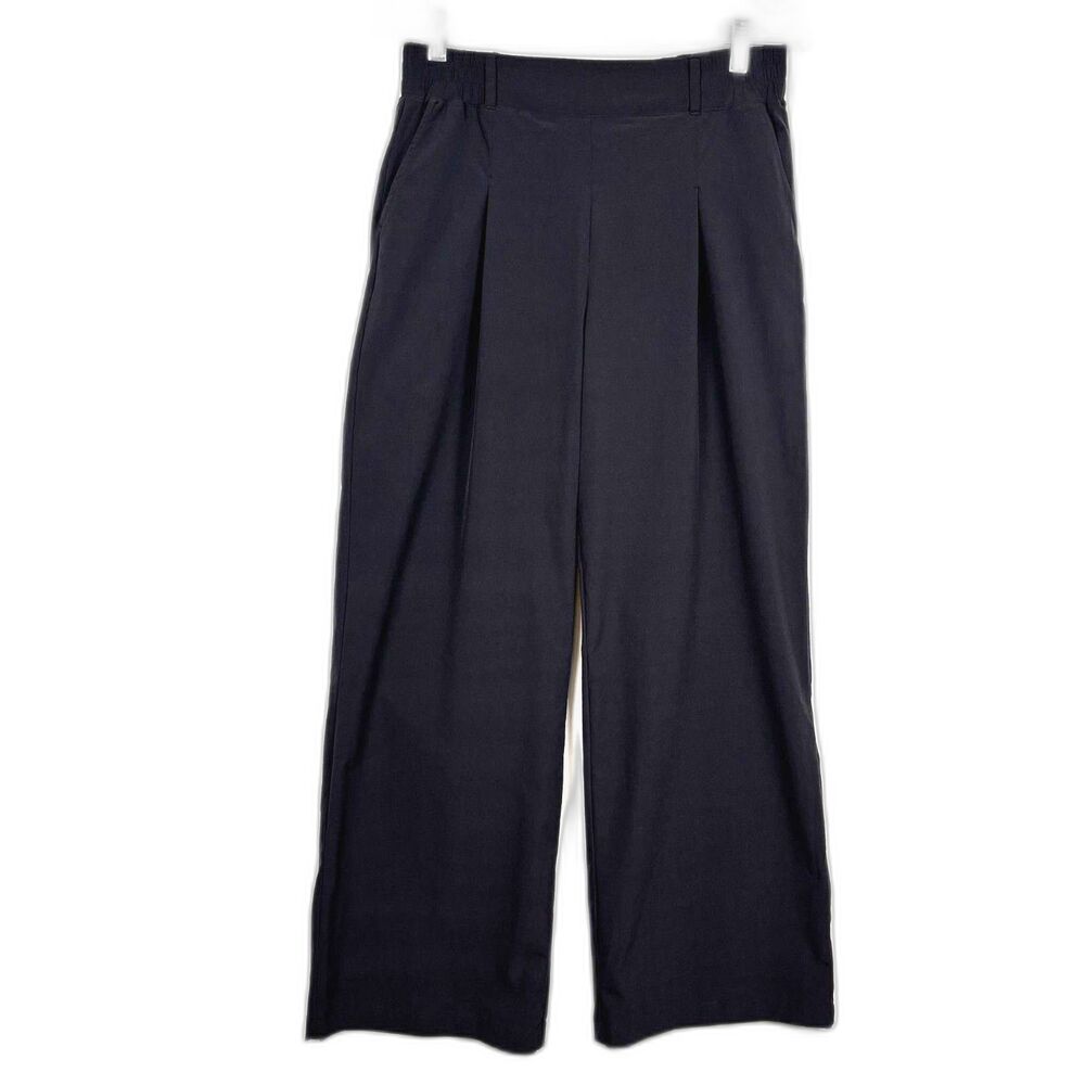 KLD Signature Matte Crepe Pleated Wide Leg Pants Black Lg Business Travel Chic